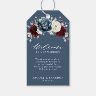 Etiqueta Para Presente Slate Blue Burgundy White Ivory Wedning Welcome