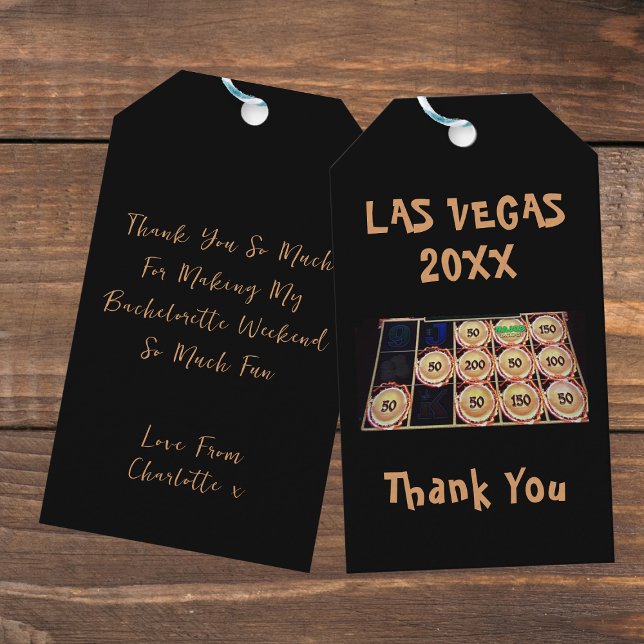 Etiqueta Para Presente Slots Las Vegas | Festa de solteira Obrigado (Back And Front)