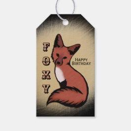 Etiqueta Para Presente Sly Red Foxy Fox Birthday