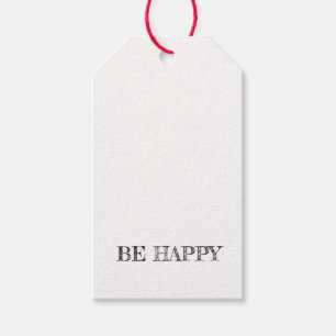 Etiqueta Para Presente Smile Face Emoji BE FELIZ Black Red DIVERTIDO