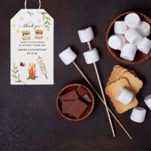 Etiqueta Para Presente S'mores Camping Campfire Greenery Obrigado