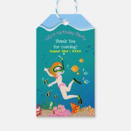 Etiqueta Para Presente Snorkeling com Festa de aniversário de garotas tro