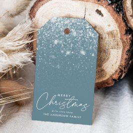 Etiqueta Para Presente Snowdrift Blue Frost Feliz Natal