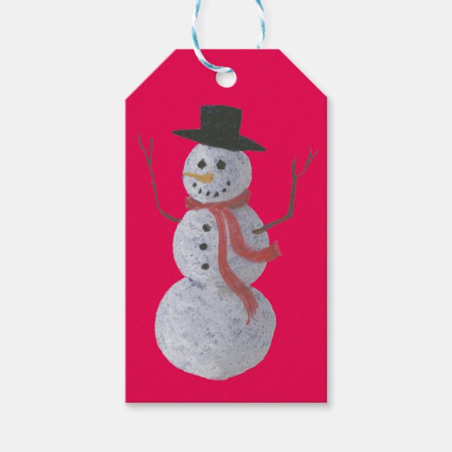 Etiqueta Para Presente Snowman (Frente)