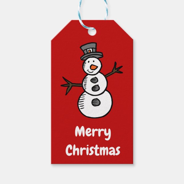 Etiqueta Para Presente Snowman (Frente)