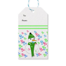 Snowman a soprar bolhas