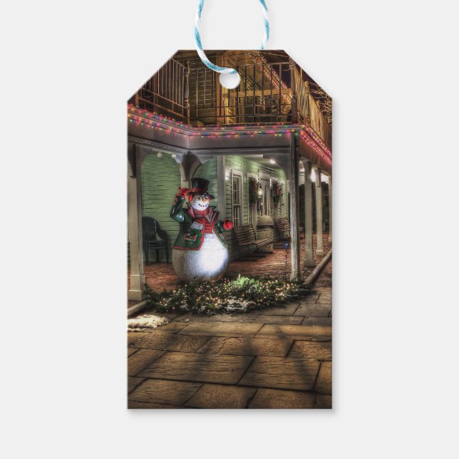 Etiqueta Para Presente Snowman de Natal (Frente)