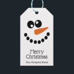 Etiqueta Para Presente Snowman Face Corporate<br><div class="desc">Esses bonitos bonitos bonitos bonitos bonecos de presentes que dizem "Feliz Natal" e que têm o nome da sua empresa são perfeitos para embrulhar presentes para empregados e clientes. Todos amarão a design feliz. Tenha o suficiente para embrulhar todos os seus presentes este ano.</div>