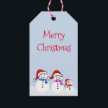 Etiqueta Para Presente Snowman Family Christmas Gift Tags<br><div class="desc">Estas etiquetas de presentes mostram uma adorável família de bonecos de neve com o Papa,  a mamã e a criança. Cada boneco de neve sorridente está vestindo um chapéu vermelho de Papai Noel e um cachecol quente e colorido. Perfeito para o presente de Natal.</div>