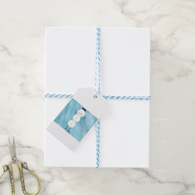 Etiqueta Para Presente Snowman Stickers (Com cordão)