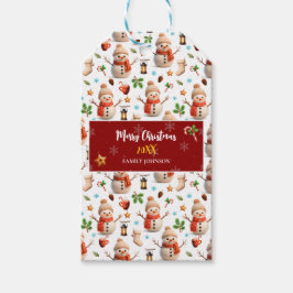 Etiqueta Para Presente Snowman Winter Holiday - Merry Christmas