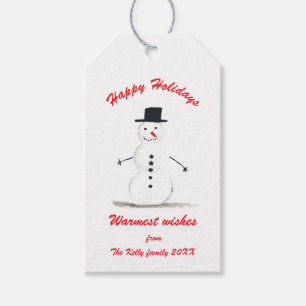 Etiqueta Para Presente Snowman Winter White Christmas — Maravilhas de pre