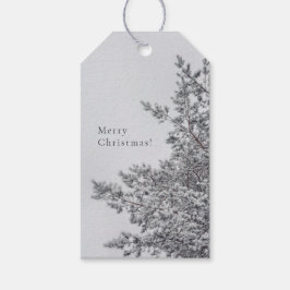 Etiqueta Para Presente Snowy Pine, Scandinavian Christmas aesthetic
