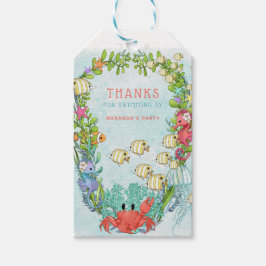 Etiqueta Para Presente Sob a Festa de aniversário de sereia