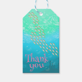 Etiqueta Para Presente Sob O Mar Pequena Festa de aniversário De Peixes