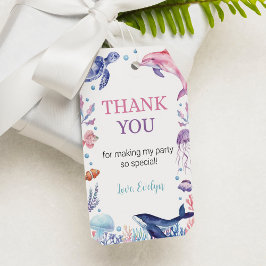 Etiqueta Para Presente Sob O Tema De Aniversário Da Tartaruga Do Mar Obri