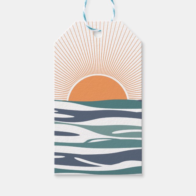 Etiqueta Para Presente Sol nascido pelo mar (Frente)