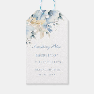 Etiqueta Para Presente Something blue before i do floral Bridal shower