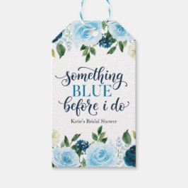Etiqueta Para Presente Something Blue Before I Do Navy Floral Bridal Show