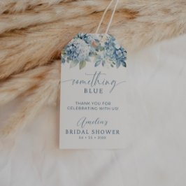 Etiqueta Para Presente Something Blue Hydrangea Bridal Shower Favor Tag