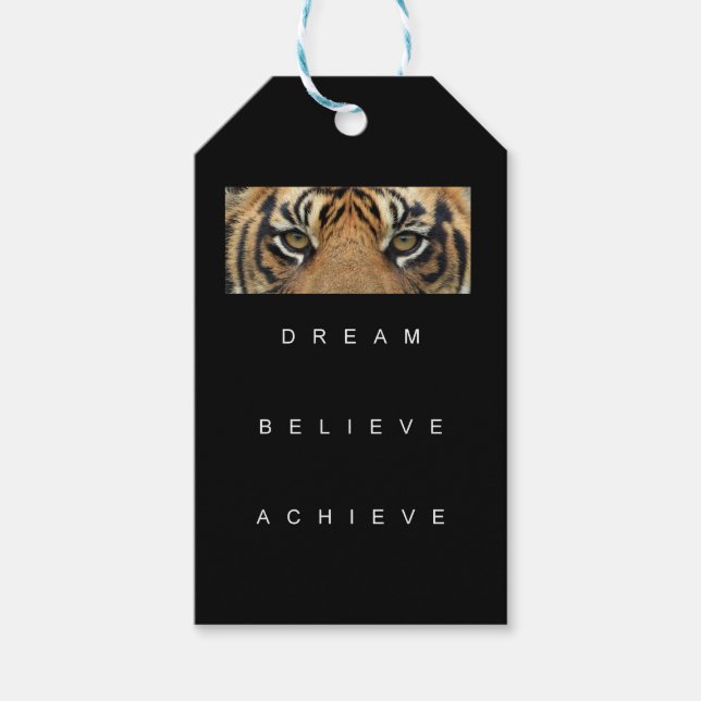 Etiqueta Para Presente sonho acredita alcançar citação motivacional (Frente)