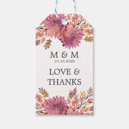 Etiqueta Para Presente Sonho de outono | Monograma De Casamento Obrigado 