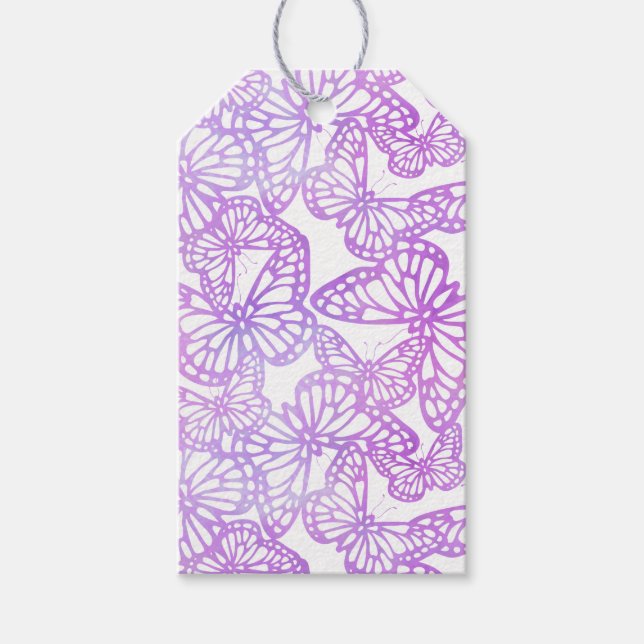 Etiqueta Para Presente Sonhos de borboletas (Lavanda) (Frente)