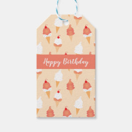 Etiqueta Para Presente Sorvete Cone Com Garrafas E Cereja No Topo