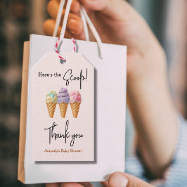 Etiqueta Para Presente Sorvete doce Verão aqui Chá de fraldas de colher