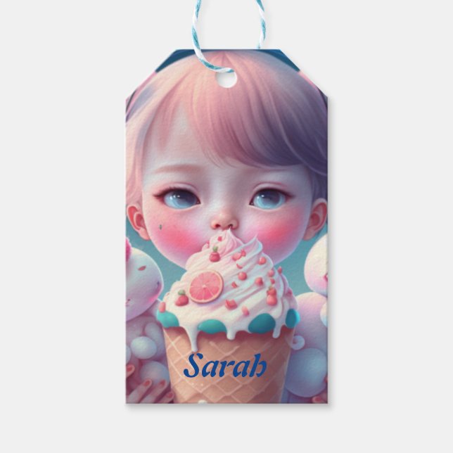 Etiqueta Para Presente Sorvete Kawaii (Frente)