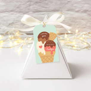 Etiqueta Para Presente Sorvete Sundae Aniversário de criança Obrigado