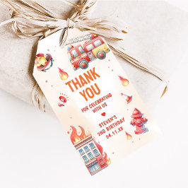 Etiqueta Para Presente Sound the Alarm Fire Truck Baby Shower Favor Tags