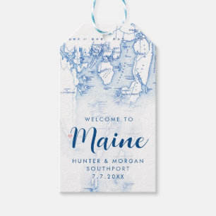 Etiqueta Para Presente Southport Maine Elegant Modern Marinho Favor