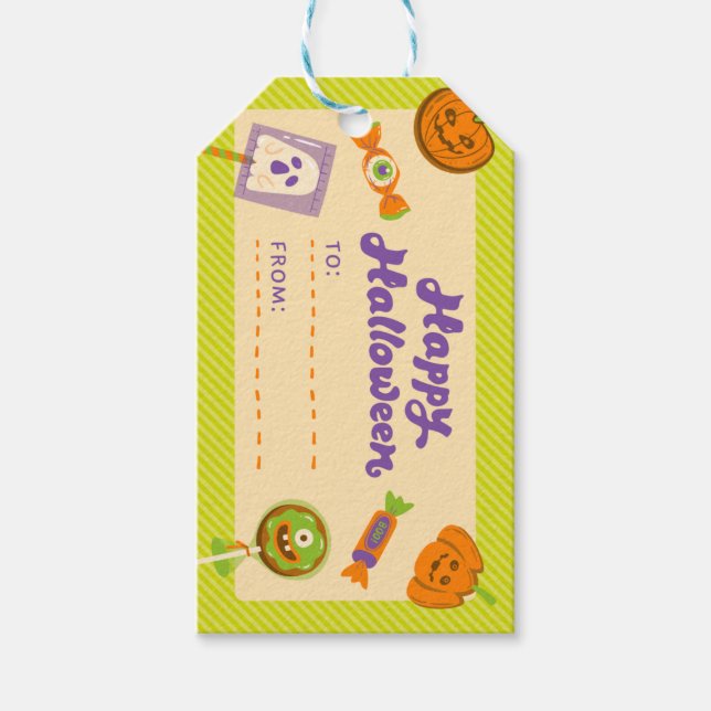 Etiqueta Para Presente Spooky Halloween Treat Label (Frente)