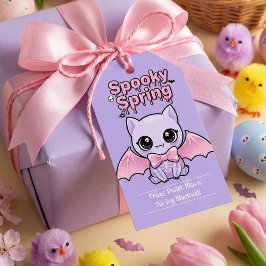 Etiqueta Para Presente Spooky Spring Bat Lavender Pastel Goth Gift Tag