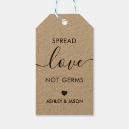 Etiqueta Para Presente Spread Love Not Germs Favor Tag, Kraft Weding