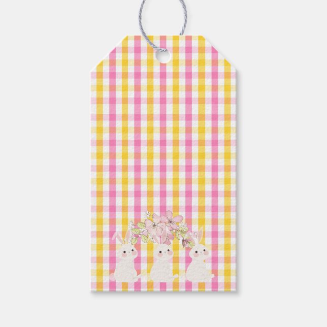 Etiqueta Para Presente Springtime Gingham (Frente)