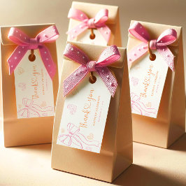 Etiqueta Para Presente Sprinkle Ribbon Hearts Baby Shower Favor Tags