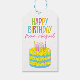 Etiqueta Para Presente Sprinkles Birthday Cake Personalized Gift Tags