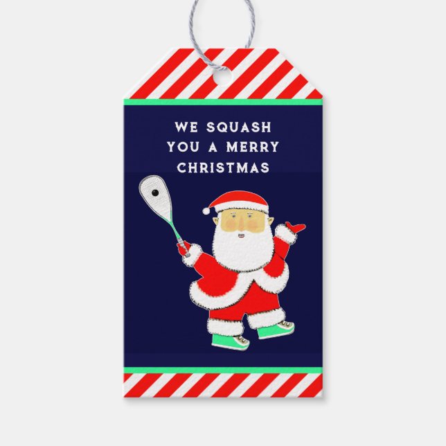Etiqueta Para Presente Squash Player Christmas (Frente)