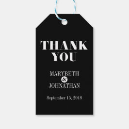 Etiqueta Para Presente Sr. e Sra. Modern Bold Wedding Obrigado Tag