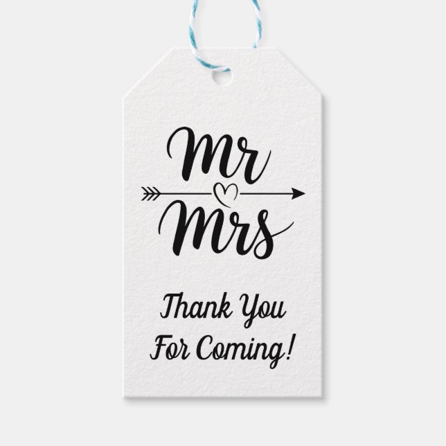 Etiqueta Para Presente Sr. e Sra. Recepção Simples (Frente)