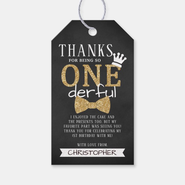 Etiqueta Para Presente Sr. ONEmagnifico primeiro aniversario - Obrigado (Frente)