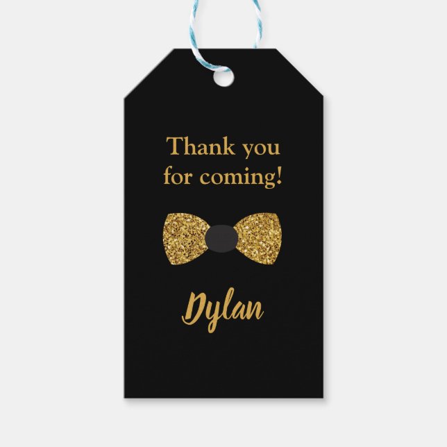 Etiqueta Para Presente Sr. Um arco preto e ouro maravilhoso (Frente)