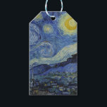Etiqueta Para Presente "Starry Night" por Van Gogh<br><div class="desc">Este design apresenta uma reprodução inalterada e sem edição,  de alta resolução,  da famosa pintura "Noite Estrelada" de Van Gogh.</div>