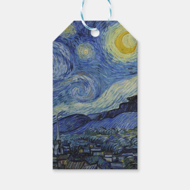 Etiqueta Para Presente "Starry Night" por Van Gogh (Frente)