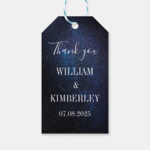 Etiqueta Para Presente Starry Night Sky Galaxy Elegant Wedding Gift