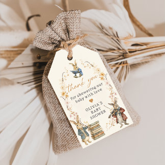 Etiqueta Para Presente Storybook New Chapter Rabbit Baby Shower Gift Tag
