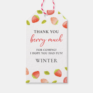 Etiqueta Para Presente Strawberry Berry Sweet Obrigado Berry Muito Favor