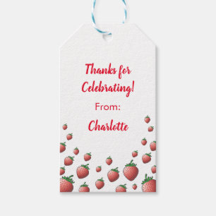 Etiqueta Para Presente Strawberry Birthday
